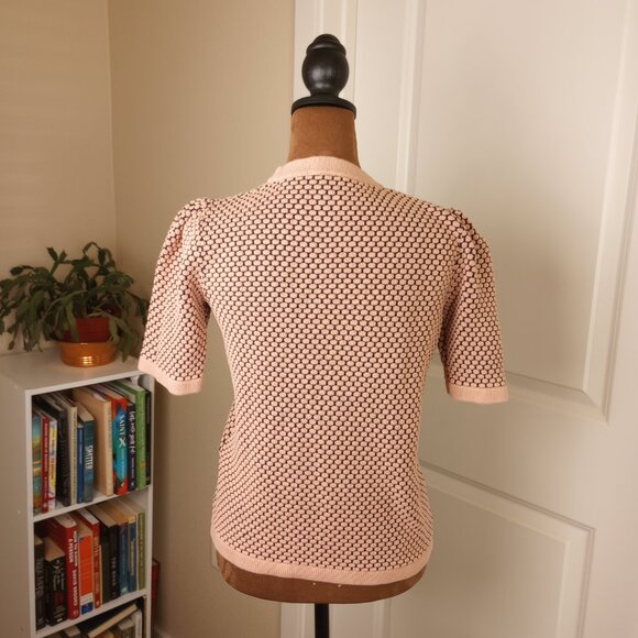 COS Pink Black Textured Knit Sweater Tee Minimalist Modern Luxury - Picture 8 of 8